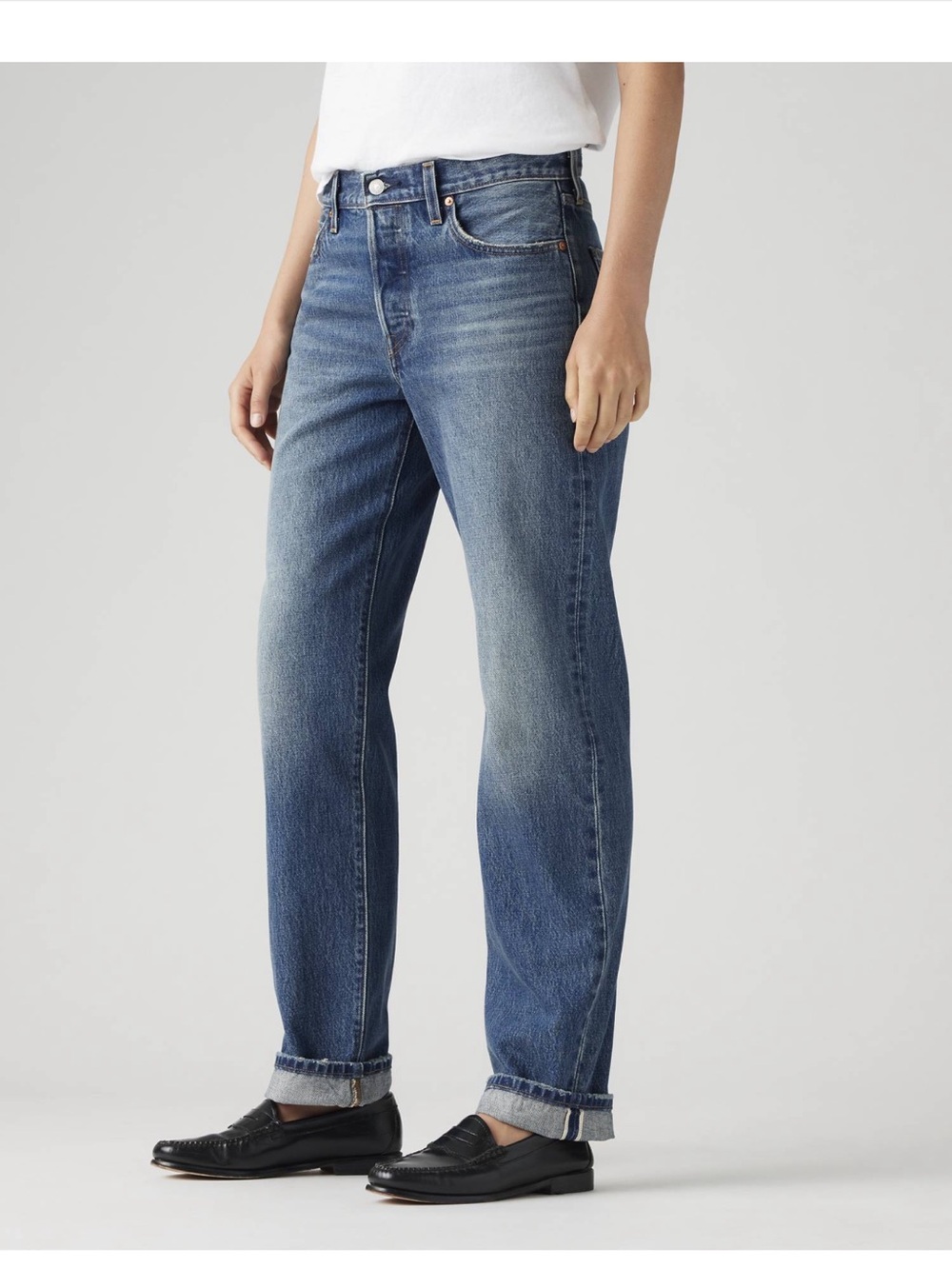 Levis 501 90’s Selvedge Denim Jeans Get on Board Medium Wash Size 30x30 NWT - Picture 3 of 14